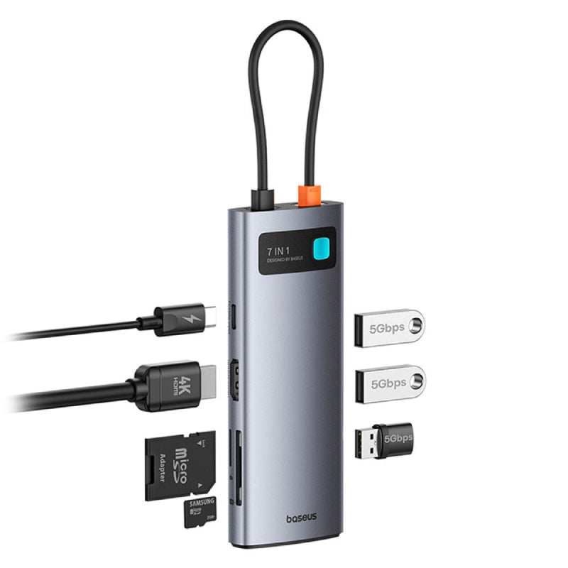 Baseus Metal Gleam 7-Port HUB - Space Grey