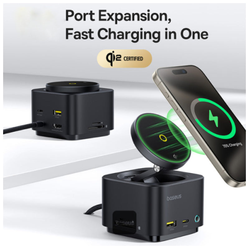 Baseus MagPro II 7-in-1 Magnetic Charging Hub - 15W / Black