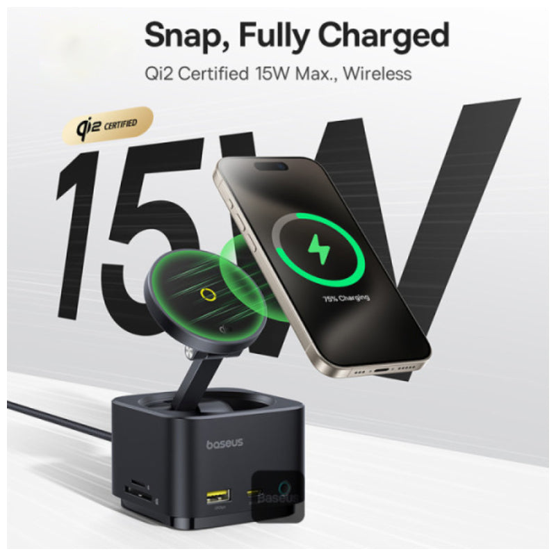 Baseus MagPro II 7-in-1 Magnetic Charging Hub - 15W / Black
