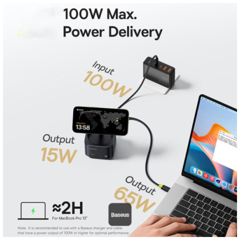 Baseus MagPro II 7-in-1 Magnetic Charging Hub - 15W / Black