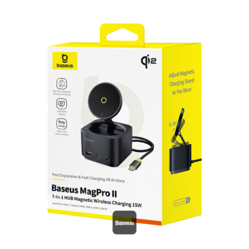 Baseus MagPro II 7-in-1 Magnetic Charging Hub - 15W / Black