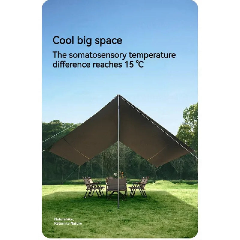 Naturehike Cloud Skies Awning Canopy Lite - Dark Brown Hexagon Vinyl-S