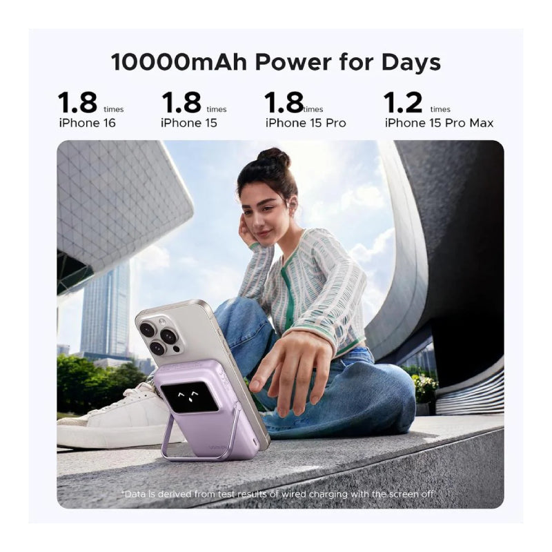 UGREEN Uno Magnetic Wireless Power Bank - 10,000mAh / 20W / USB-C / Purple