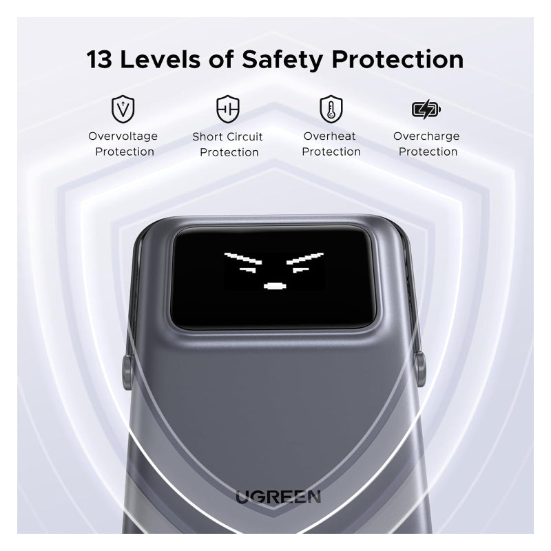باور بانك مغناطيسي لاسلكي يو جرين أونو - 10,000 مللي أمبير ساعة / USB-C / أسود