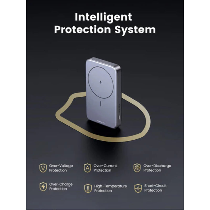 UGREEN PB206 Magnetic Wireless Power Bank - 10,000mAh / 15W / USB-C / Space Grey