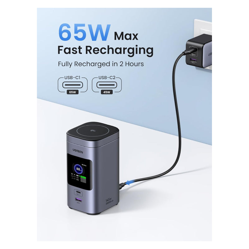 UGREEN Nexode Power Bank - 20,000mAh / 145W / USB-C / USB-A / Space Grey