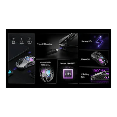 GravaStar Mercury X Wireless Gaming Mouse - Galaxy Black