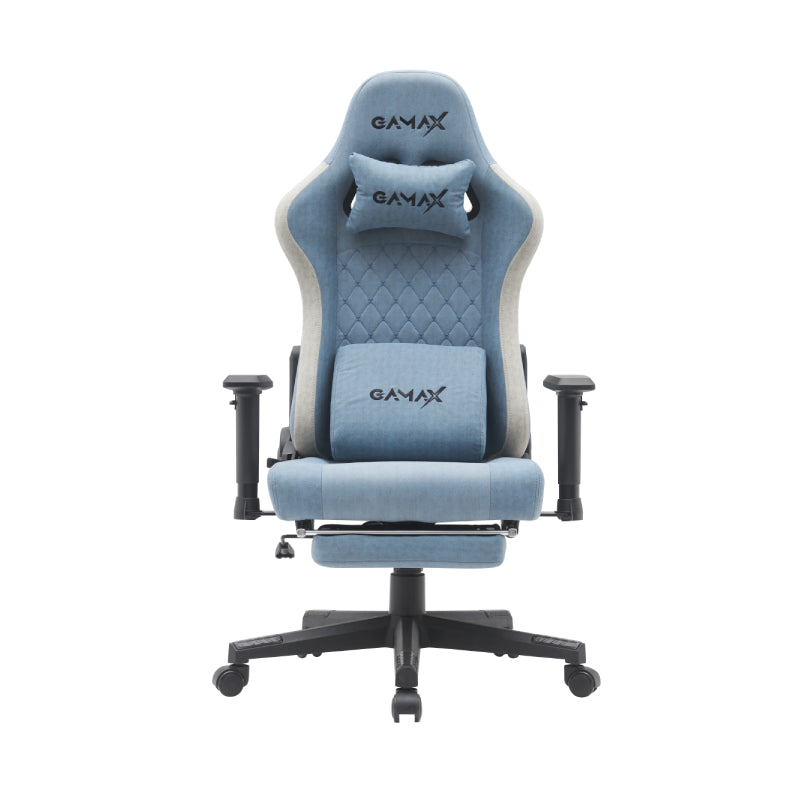 Gamax BS-7970 Gaming Chair with Foot Rest - Light Blue