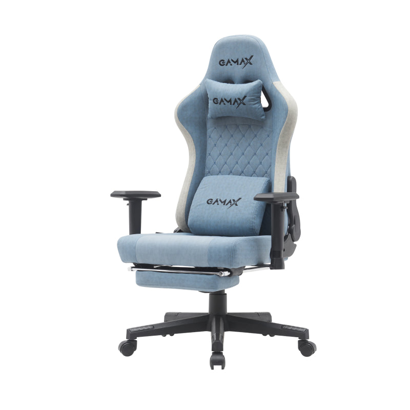 Gamax BS-7970 Gaming Chair with Foot Rest - Light Blue