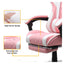 Gamax Gaming Chair 1-LT001L with Linkage Function Armrest And Retactable Footrest - Pink