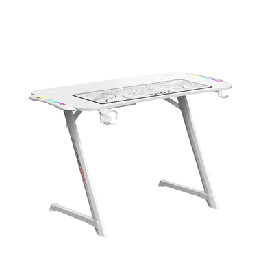 Gamax Z5-1160 (TD-03) Carbon Fiber Gaming Table with RGB Light & MousePad - RGB / White