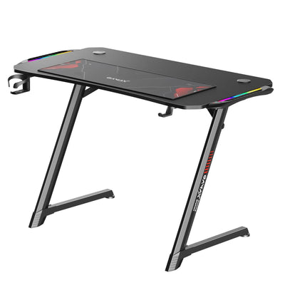 Gamax Z5-1160 (TD-03) Carbon Fiber Gaming Table with RGB Light & MousePad - RGB / Black
