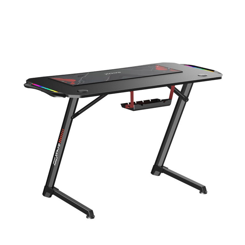 Gamax Z5-1160 (TD-03) Carbon Fiber Gaming Table with RGB Light & MousePad - RGB / Black