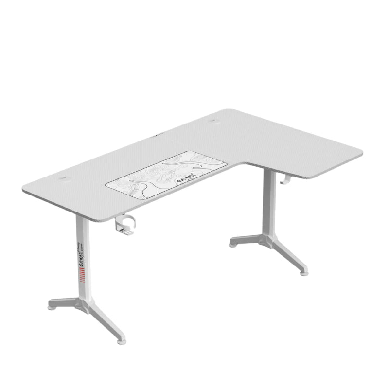 Gamax HY-R Gaming Table (L-Shaped) with MousePad - Right / White