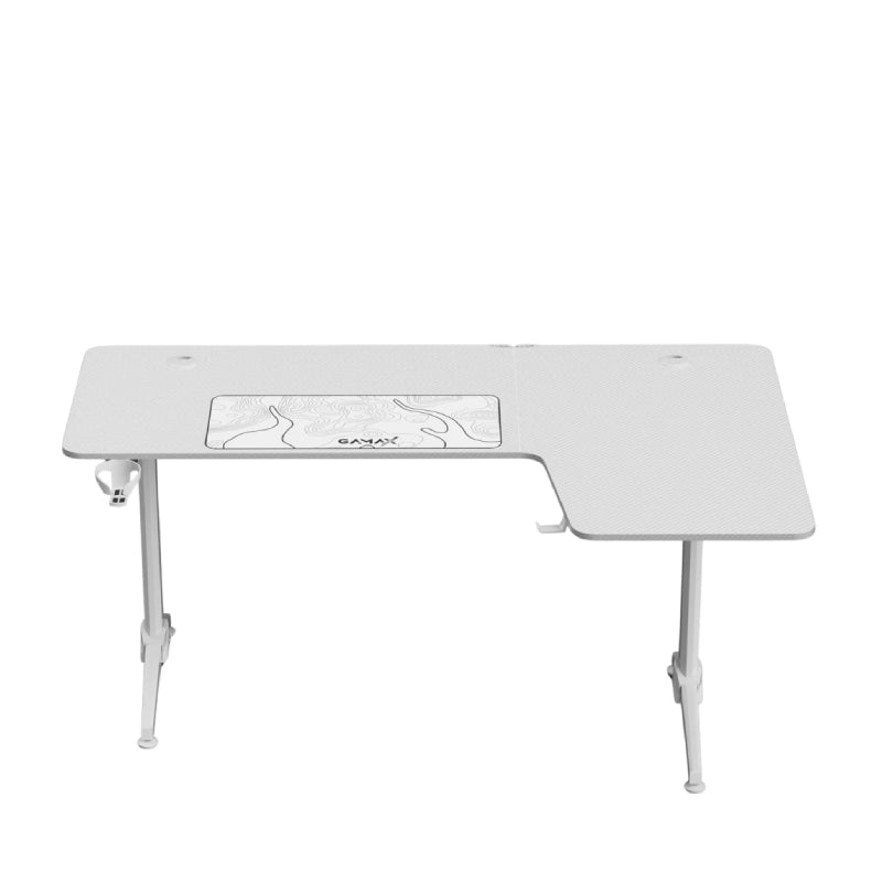 Gamax HY-R Gaming Table (L-Shaped) with MousePad - Right / White