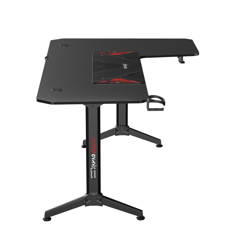 Gamax HY-R Gaming Table (L-Shaped) with MousePad - Right / Black