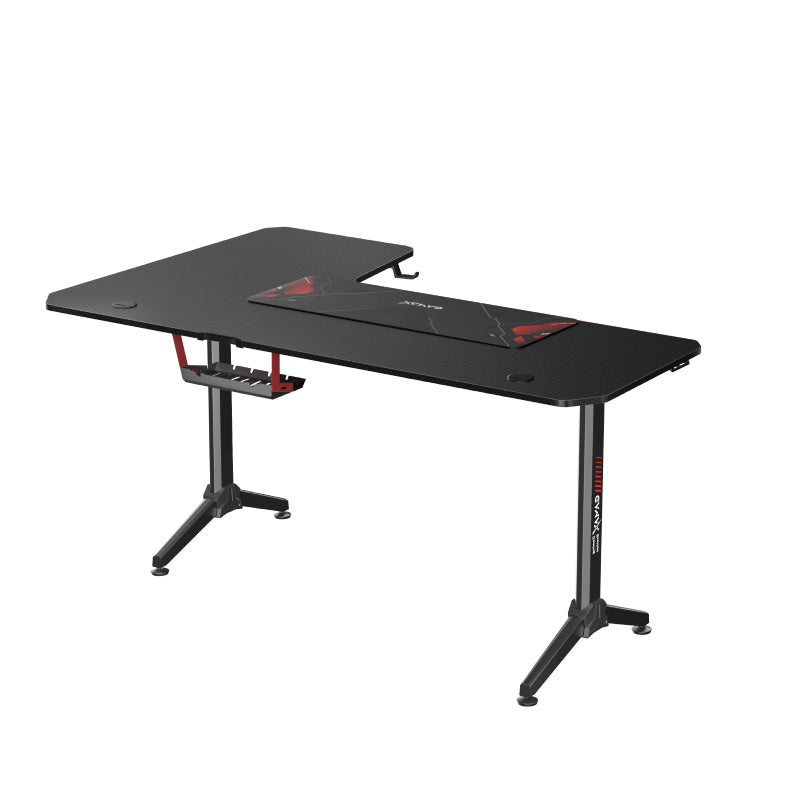 Gamax HY-R Gaming Table (L-Shaped) with MousePad - Right / Black
