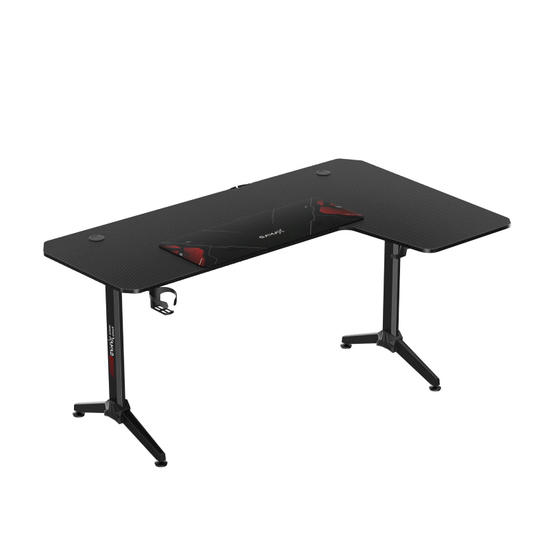 Gamax HY-R Gaming Table (L-Shaped) with MousePad - Right / Black