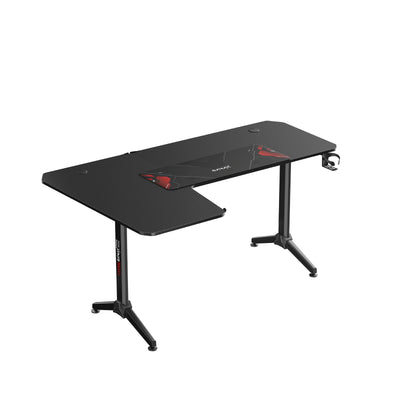 Gamax HY-L Gaming Table (L-Shaped) with MousePad - Left / Black