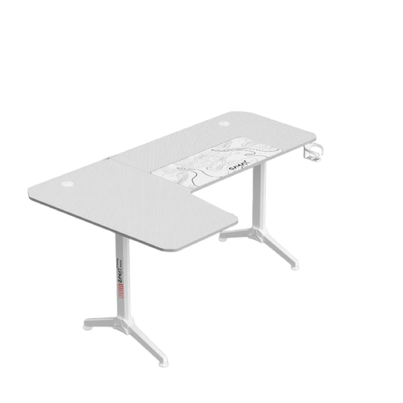 Gamax HY-L Gaming Table (L-Shaped) with MousePad - Left / White
