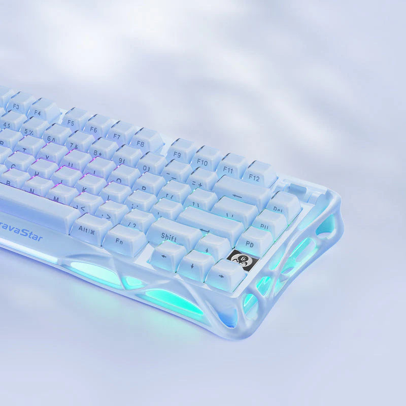 GravaStar Mercury K1 75% Wireless Mechanical Gaming Keyboard Special Edition - Ice Blue