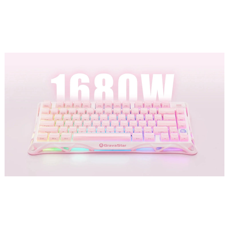 GravaStar Mercury K1 75% Wireless Mechanical Gaming Keyboard Special Edition - Sakura Pink