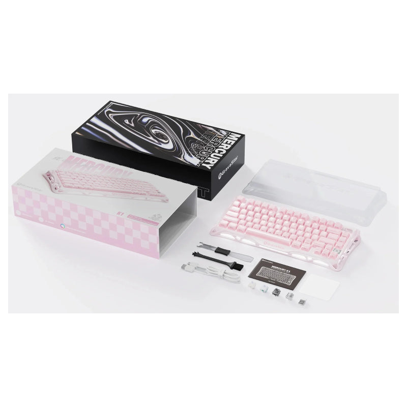 GravaStar Mercury K1 75% Wireless Mechanical Gaming Keyboard Special Edition - Sakura Pink