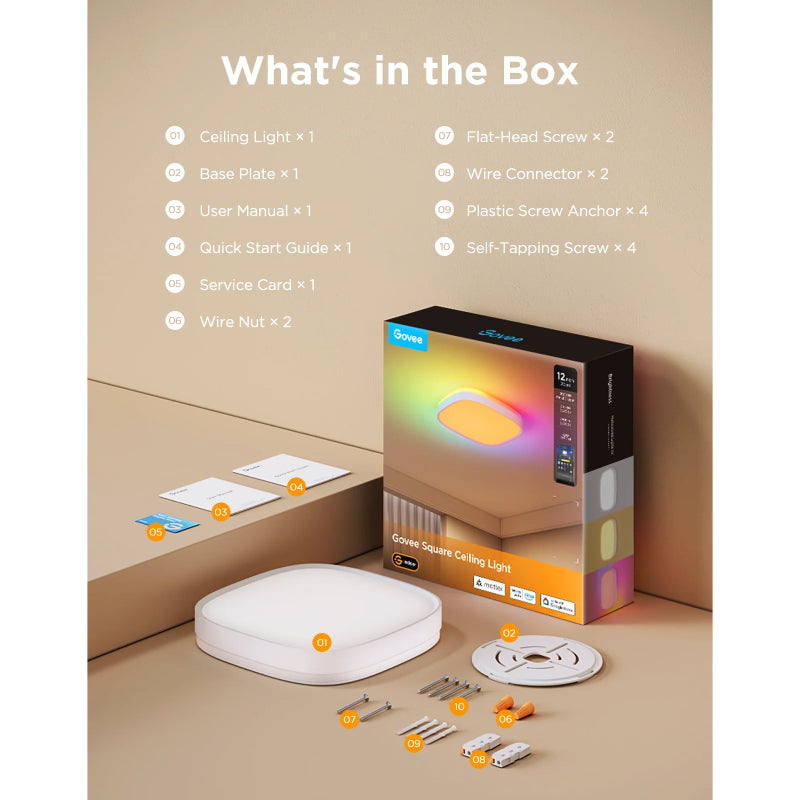 Govee Smart Square Ceiling Light - 30cm / RGBWW + RGBIC