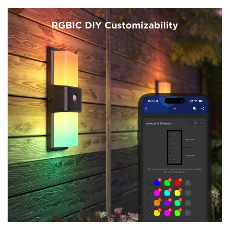 Govee Smart Outdoor Wall light - RGBICWW / Wi-Fi / Bluetooth