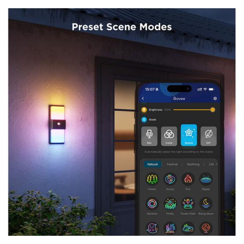 Govee Smart Outdoor Wall light - RGBICWW / Wi-Fi / Bluetooth
