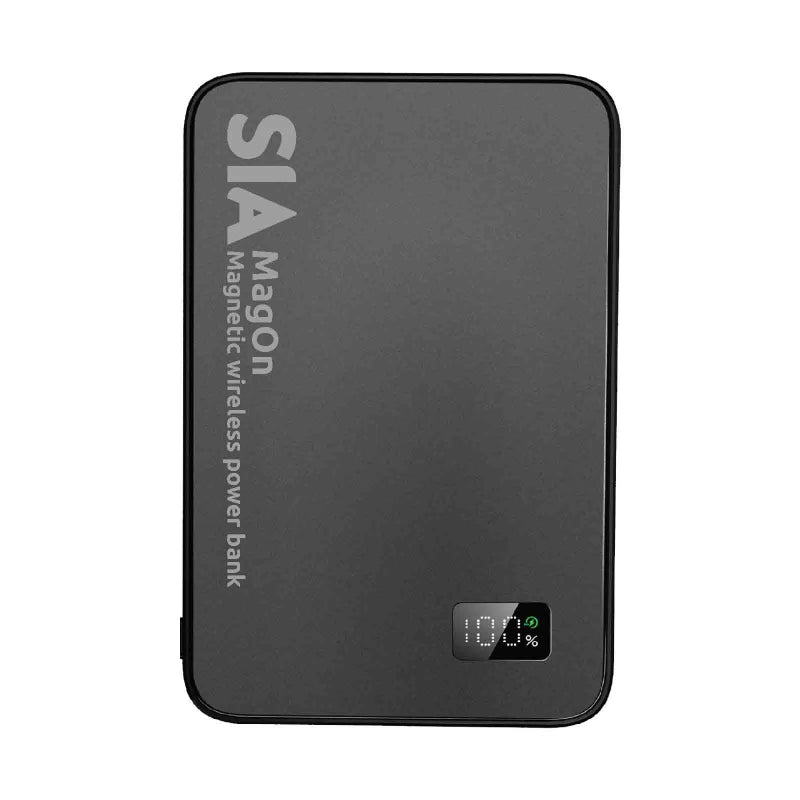 SIA Wireless Magnetic Power Bank - 10,000mAh / USB-C / Black