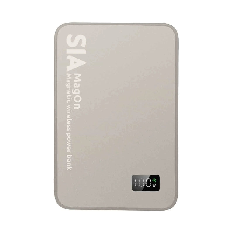 SIA Wireless Magnetic Power Bank - 10,000mAh / USB-C / Natural Titanium