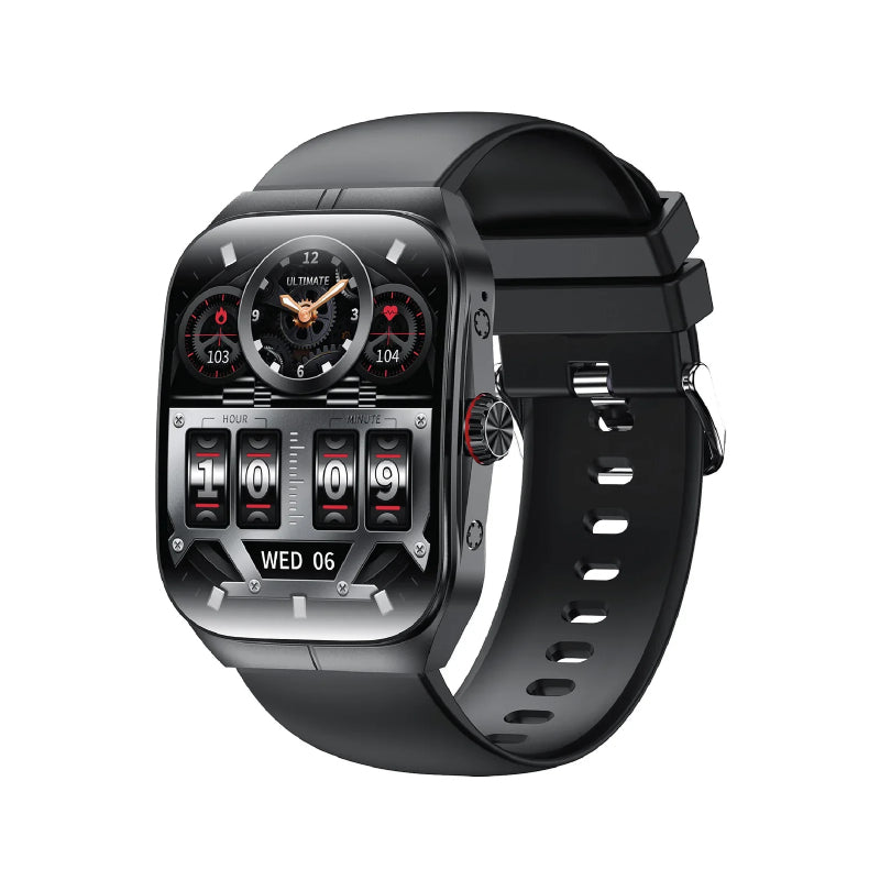 SIA HK80 EDGE Watch with Two Straps - 1.952" AMOLED / Black