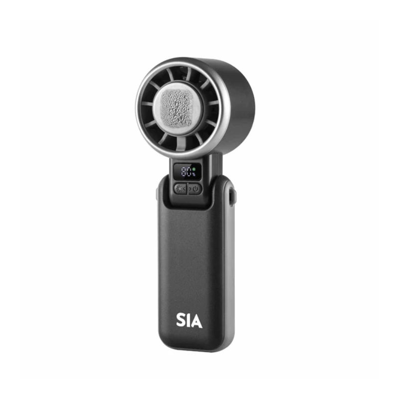 SIA Handheld High Speed Cold Cooling Ice Compress Rechargable Fan - 3600mAh / Black