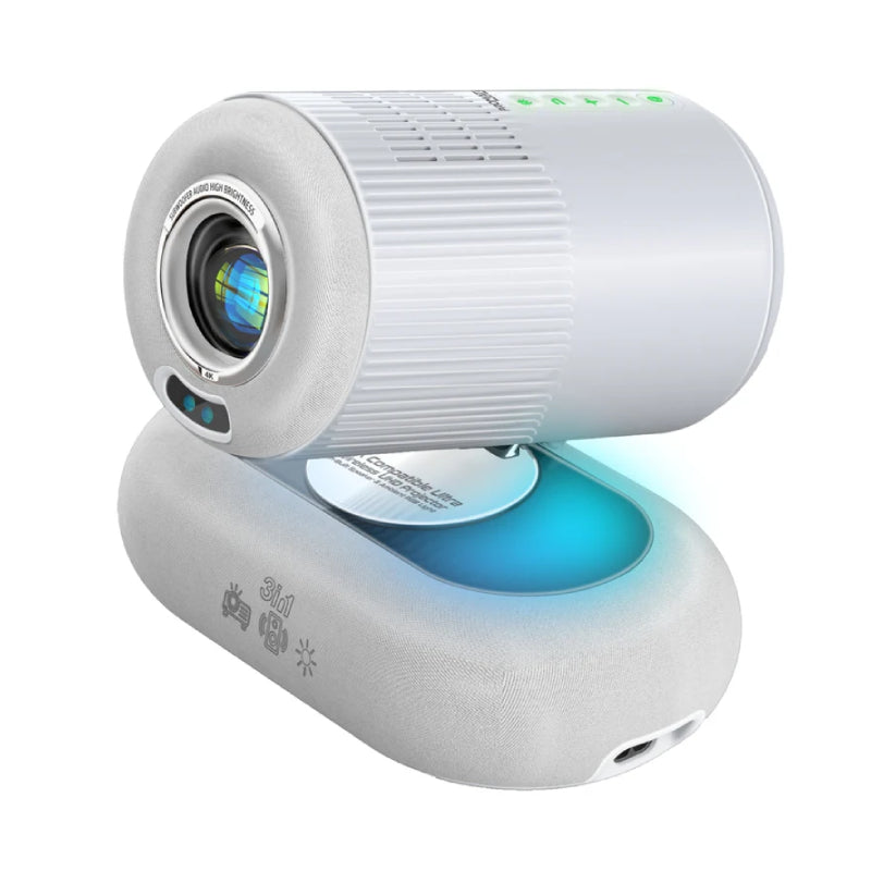 PROMATE 4K Compatible HD Wireless LCD Projector with Built-In Speaker & Ambient RGB light