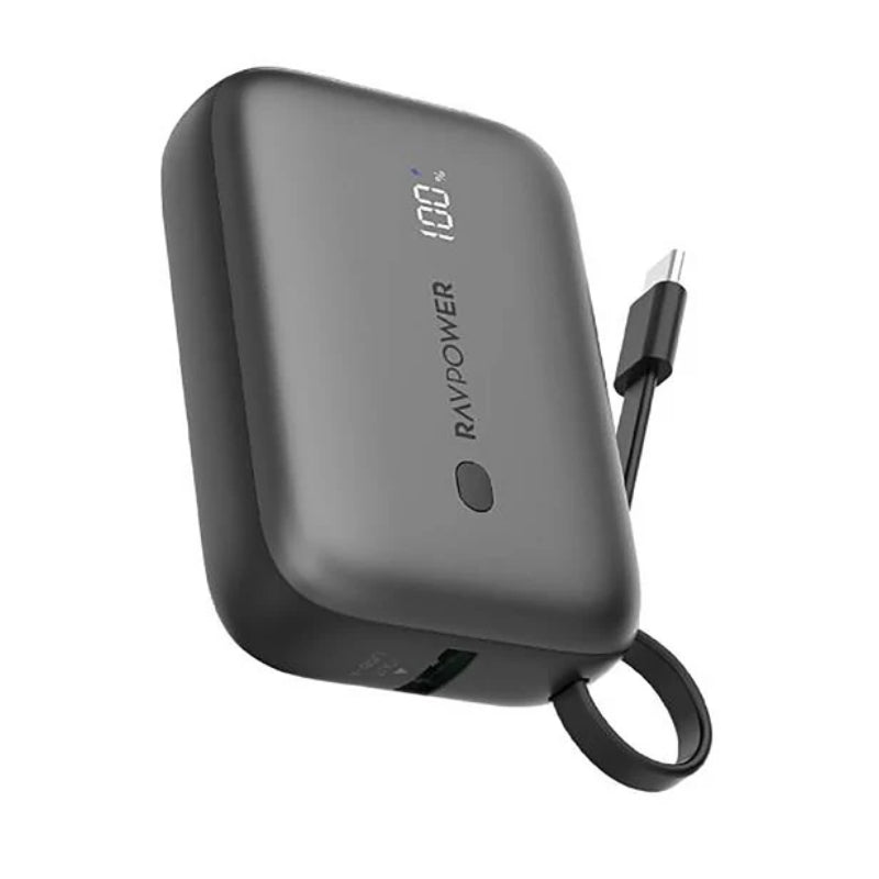 RAVPower 3-Port Power Bank - 10000mAh / 20W / USB-A / USB-C / Black
