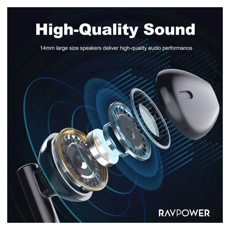 RAVPower RP-BH1006 Wired Earphone - 1.2 Meter / Black