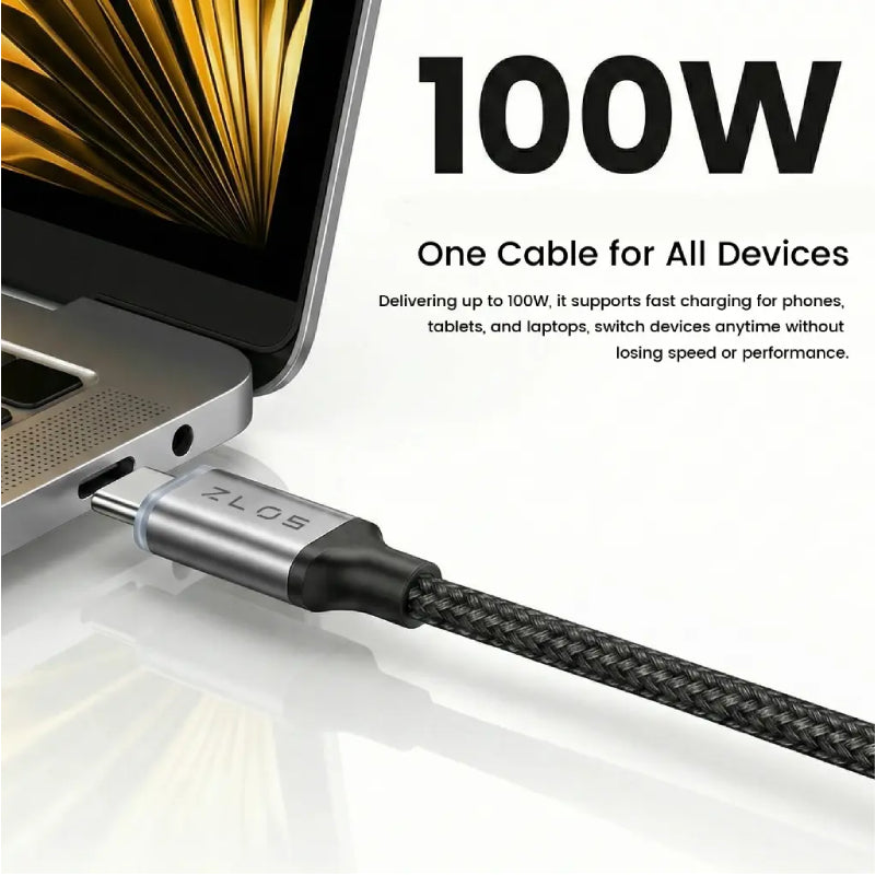 ZLOS Super Fast Charging Cable - 100W / USB-C / 1.2 Meter / Black