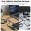 ZLOS Braided Data Charging Cable - 100W / USB-C / Lightning / Micro-USB / Magnetic Watch Charger / Black