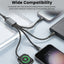 ZLOS Braided Data Charging Cable - 100W / USB-C / Lightning / Micro-USB / Magnetic Watch Charger / Black
