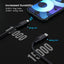 ZLOS Charging Cable With Leather Strap - USB-C / Lightning / 1.2 Meter / Black