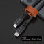 ZLOS Charging Cable With Leather Strap - USB-C / Lightning / 1.2 Meter / Black