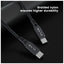 ZLOS Charging Cable With Leather Strap - USB-C / 1.2 Meter / Black