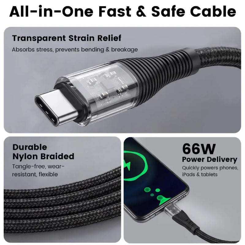 ZLOS PureWeave Braided Cable - USB-C / 66W / Black