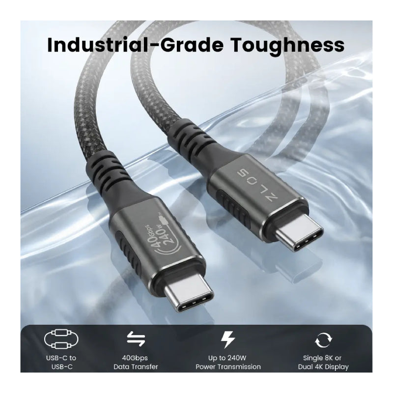ZLOS TurboCharge Thunderbolt 4 Cable - USB-C / Black