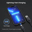 ZLOS Charging Cable With Leather Strap - USB-A / Lightning / 1.2 Meter / Black