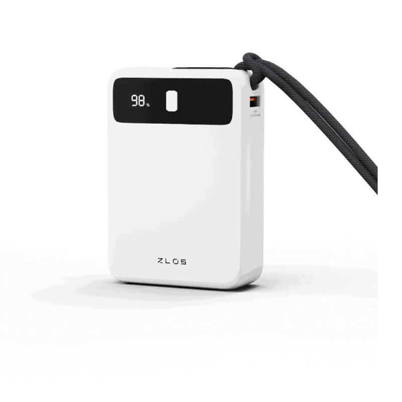 ZLOS LB20 Power Bank with Built-in Cables - 20,000mAh / 22.5W / USB-A / White