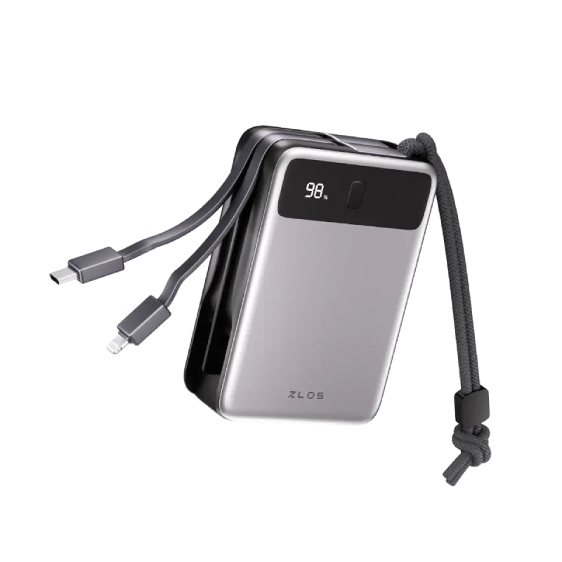 ZLOS MB20 Power Bank with Built-in Cables - 20,000mAh / 65W / USB-A