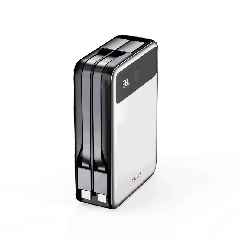 ZLOS MB20 Power Bank with Built-in Cables - 20,000mAh / 65W / USB-A