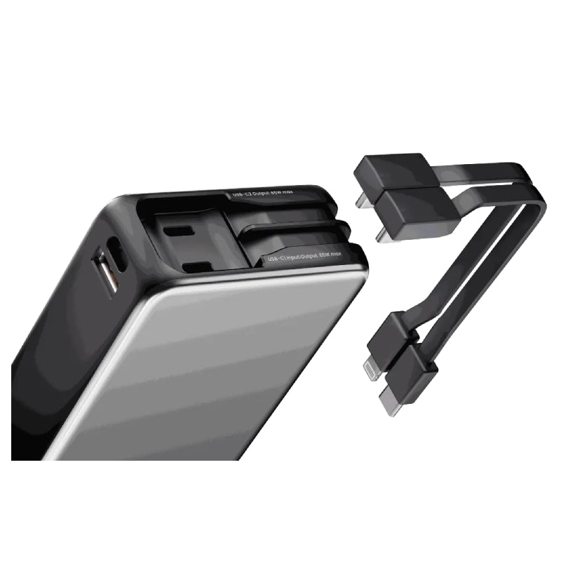 ZLOS MB20 Power Bank with Built-in Cables - 20,000mAh / 65W / USB-A